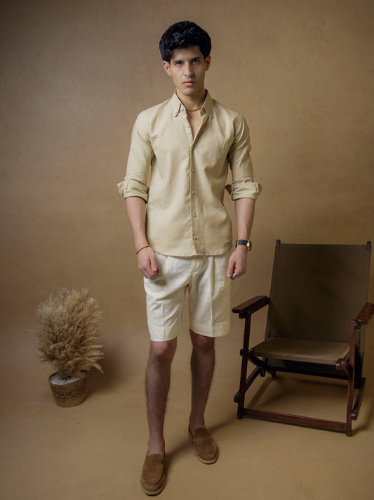 Beige with Ivory Shorts