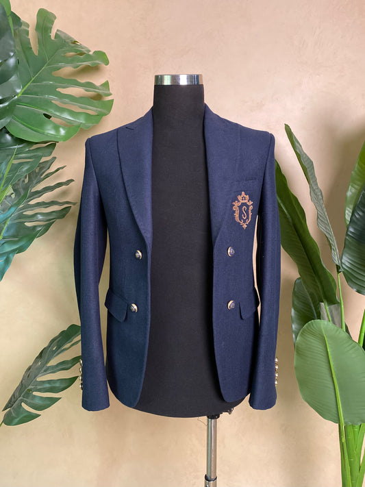Navy Blue Open Blazer