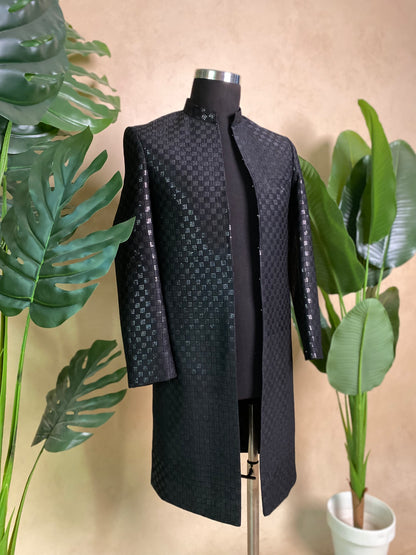 Black Crowned Sherwani
