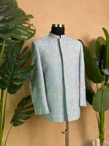 Royal Sepia - Ice Blue Prince Coat