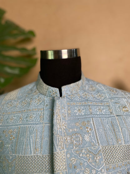 Royal Sepia - Ice Blue Prince Coat