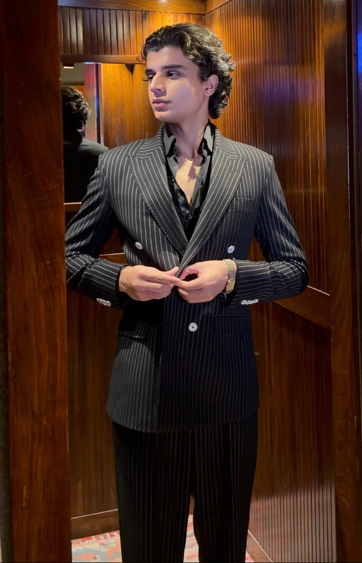 Nero Milano - Black Pinstripe Two-Piece Suit