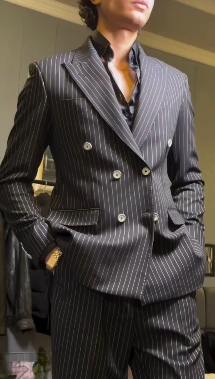 Nero Milano - Black Pinstripe Two-Piece Suit