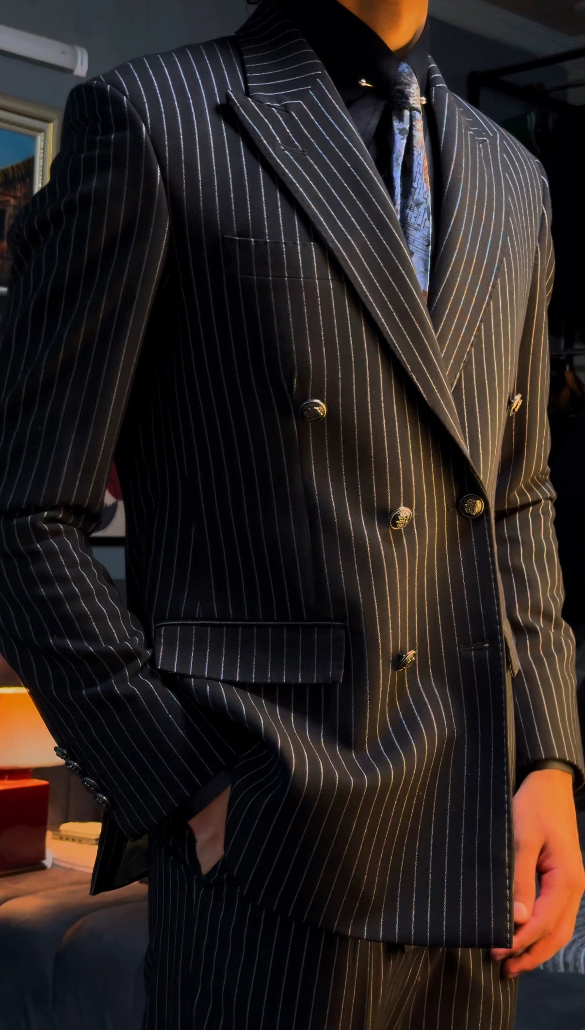 Nero Milano - Black Pinstripe Two-Piece Suit