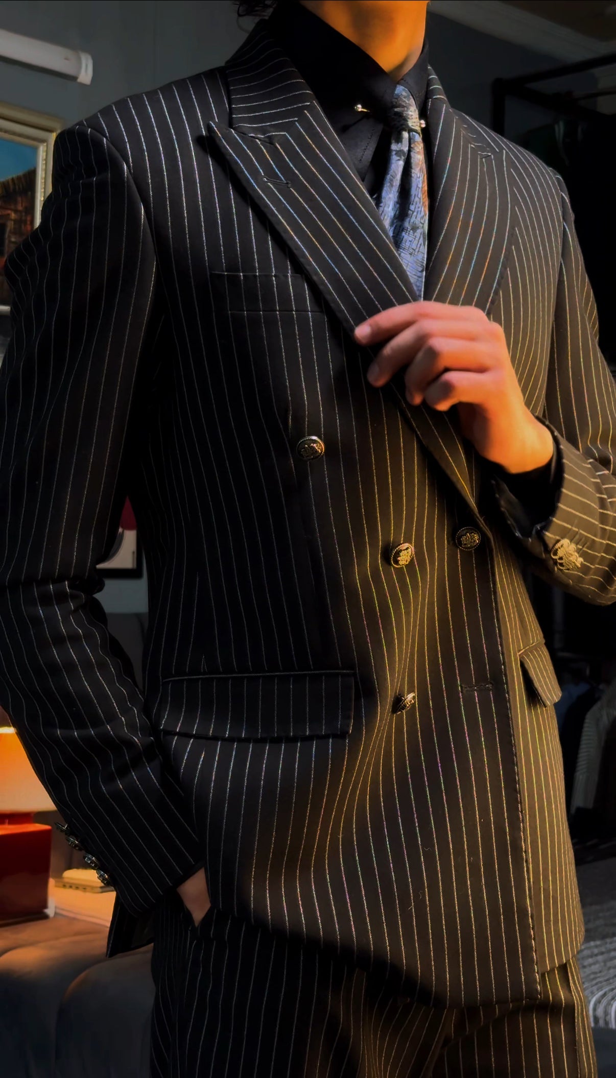 Nero Milano - Black Pinstripe Two-Piece Suit