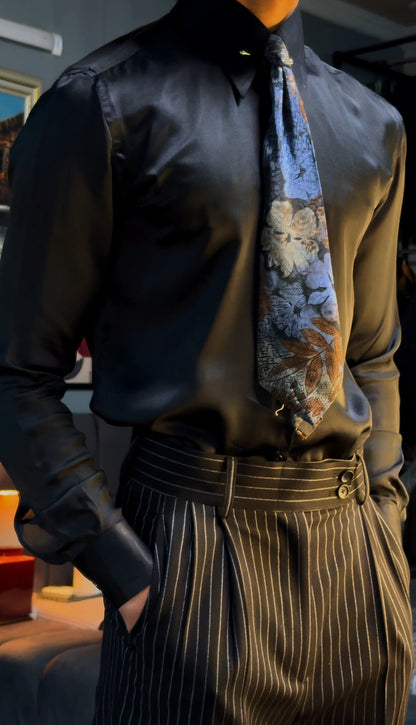Nero Milano - Black Pinstripe Two-Piece Suit