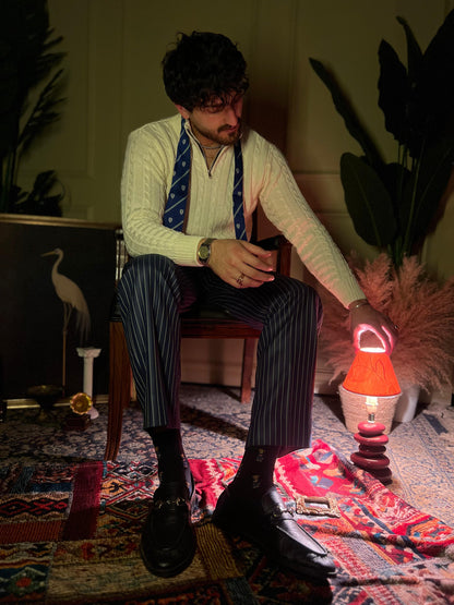 Navy Blue Pinstripes Pant