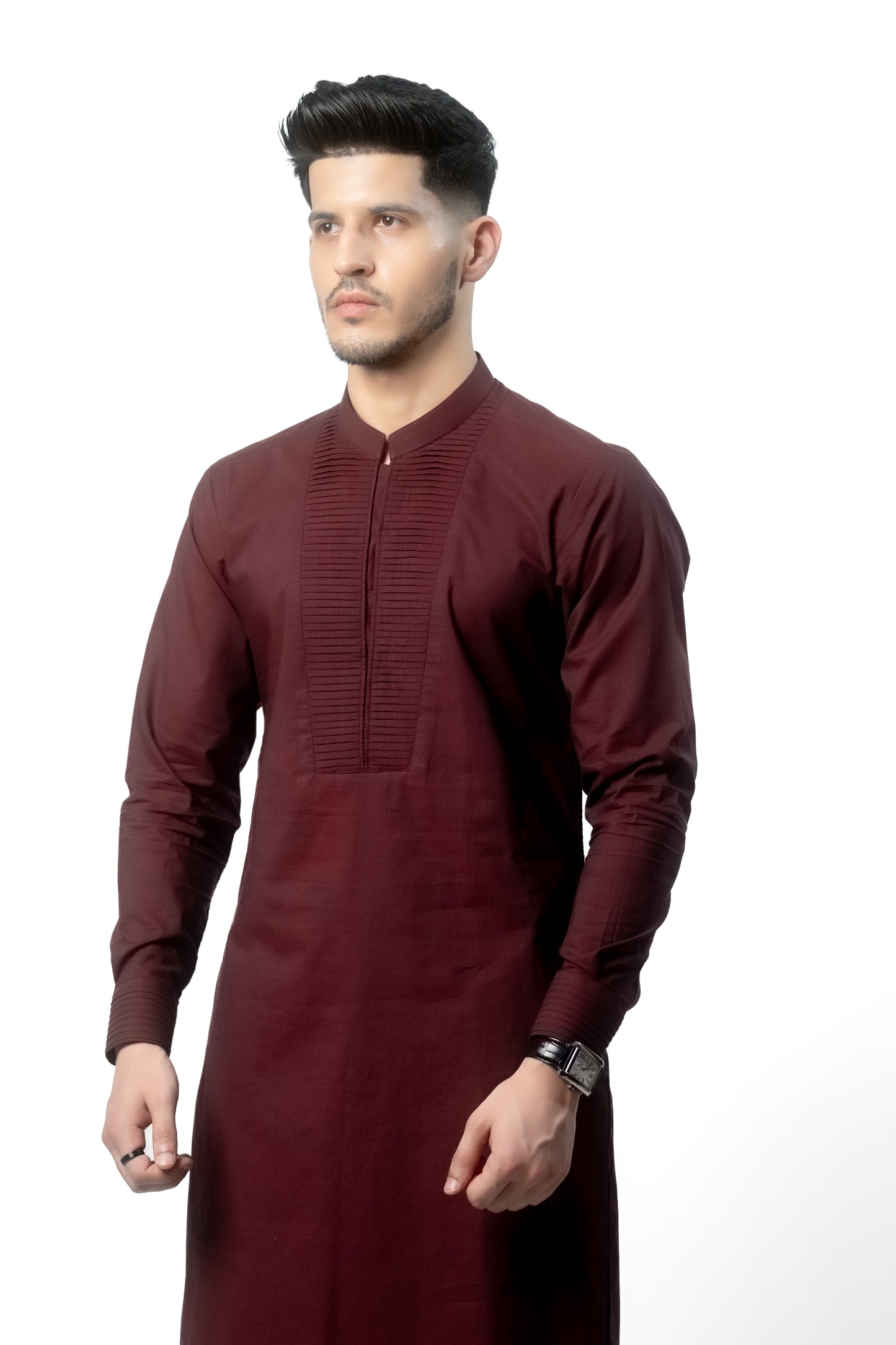 Maroon Kurta Trouser Set - Enigma Red