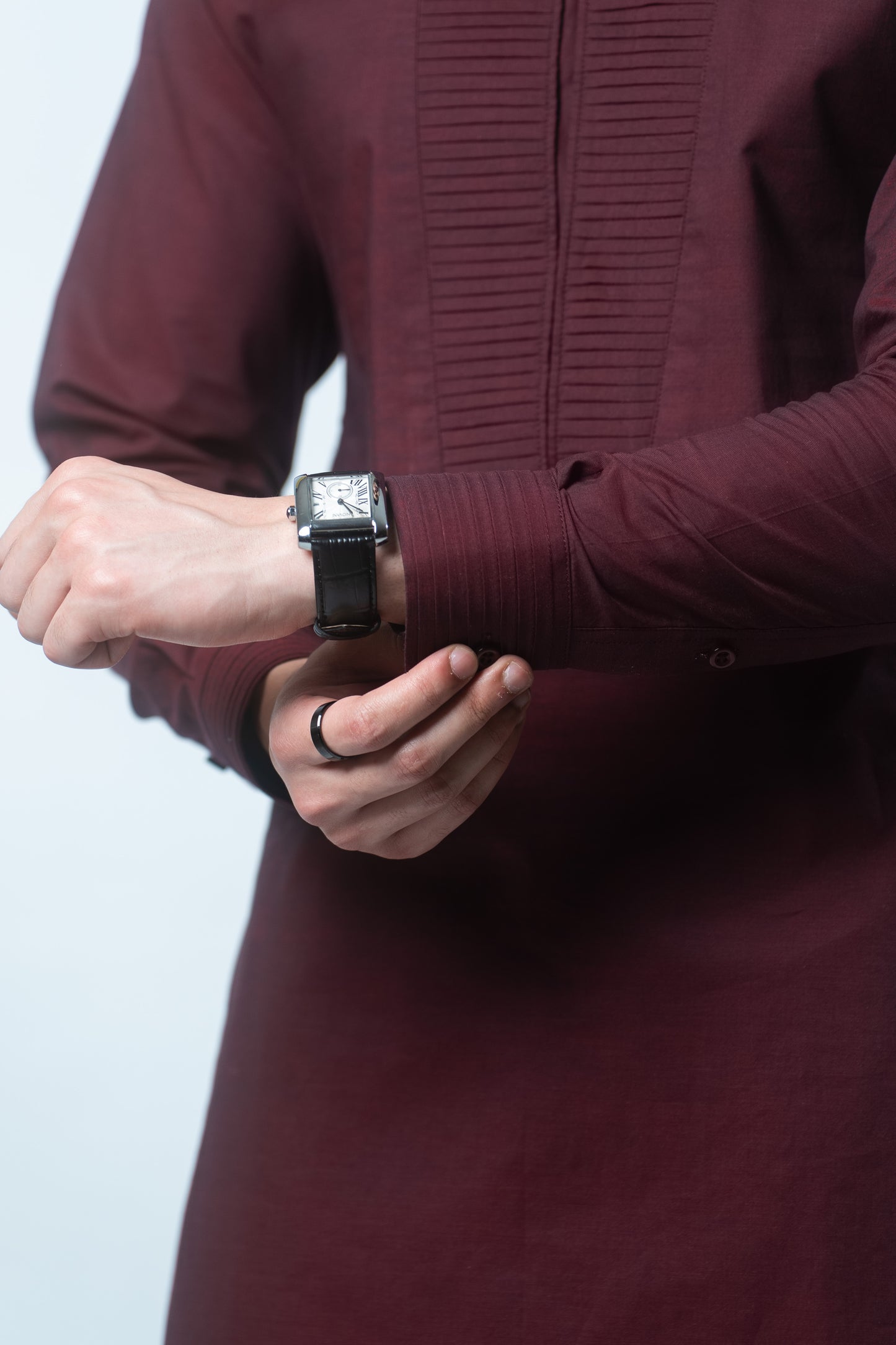 Maroon Kurta Trouser Set - Enigma Red