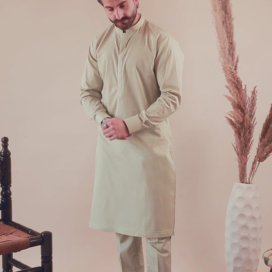 Men’s Light Green Kurta Trouser Video