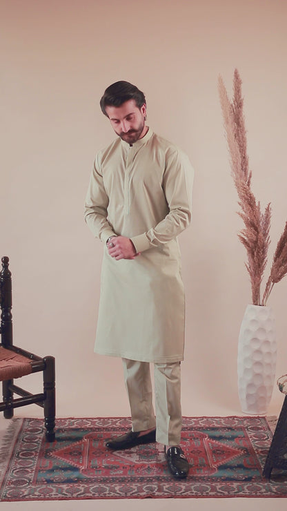Men’s Light Green Kurta Trouser Video