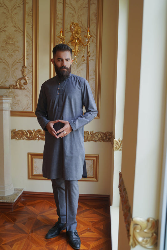 Gray Kurta Trouser, Monarchy Eid Special "Moonstone"