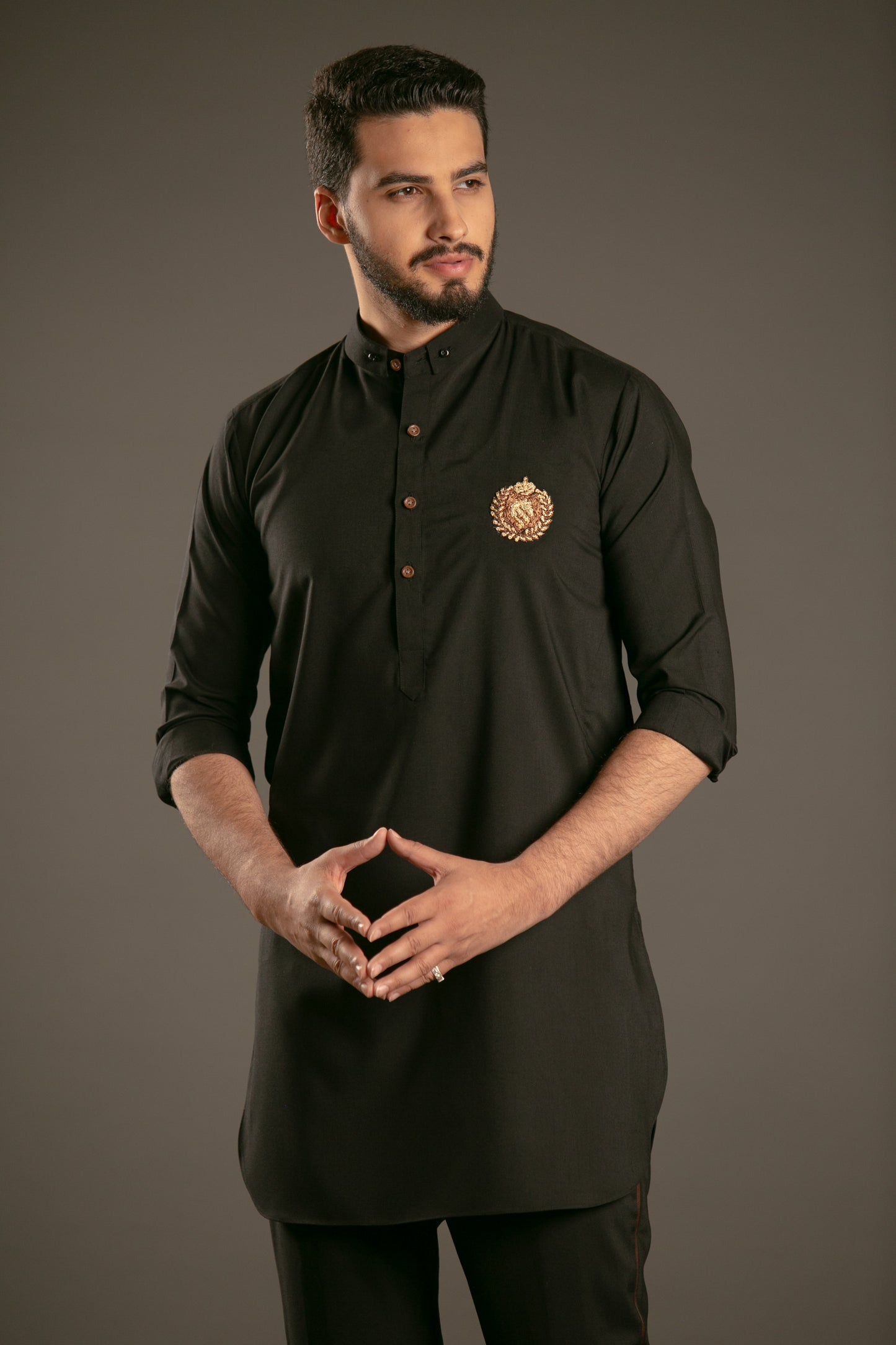 Identity black kurta-trouser set