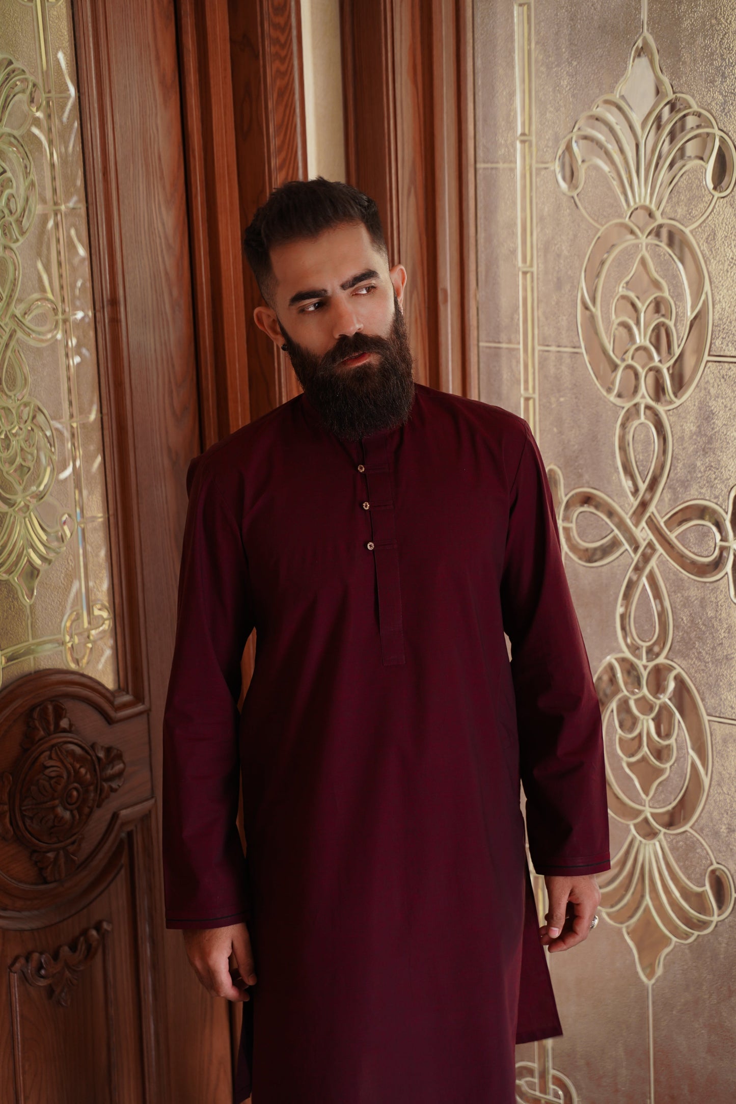 Coral kurta-trouser set