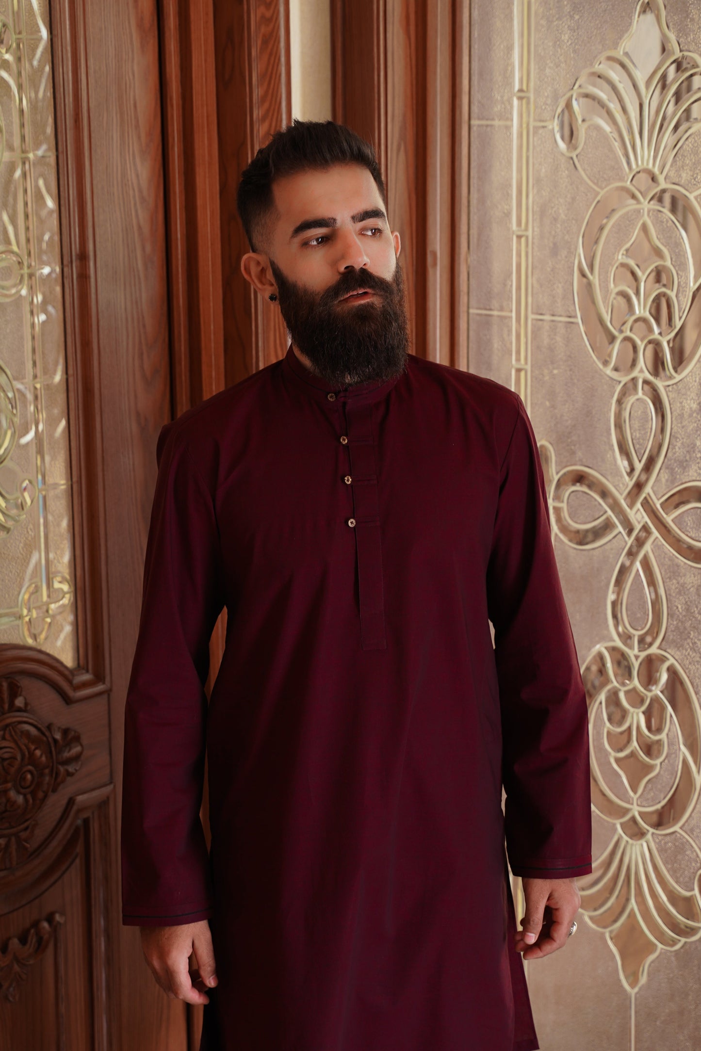 Coral kurta-trouser set