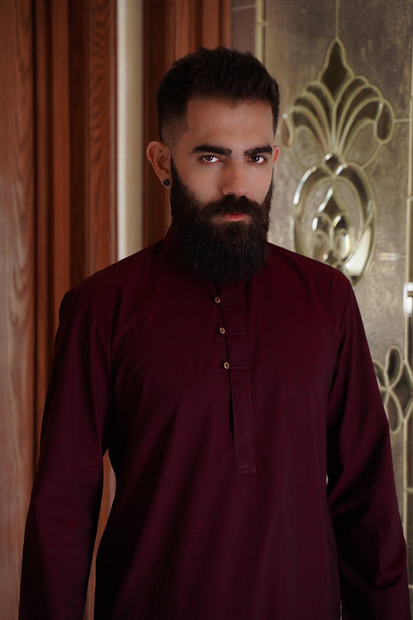 Coral kurta-trouser set